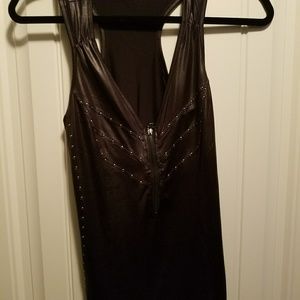 Sean John leather look tank top